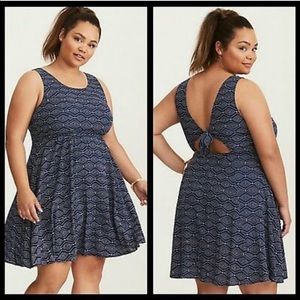 Torrid | Women’s Navy Blue Fit & Flare Dress 1X